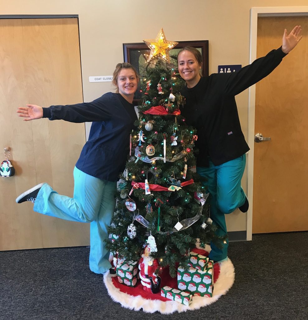 Decorating the Dental Office Christmas Tree!  Wahl Family Dentistry